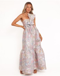 Petal & Pup - Betina Bow Front Maxi Dress - Pale Blue Floral