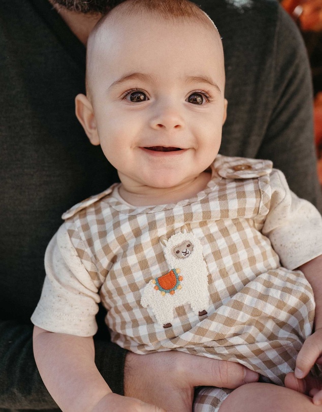 Purebaby - Gingham Romper -Kids-Babies