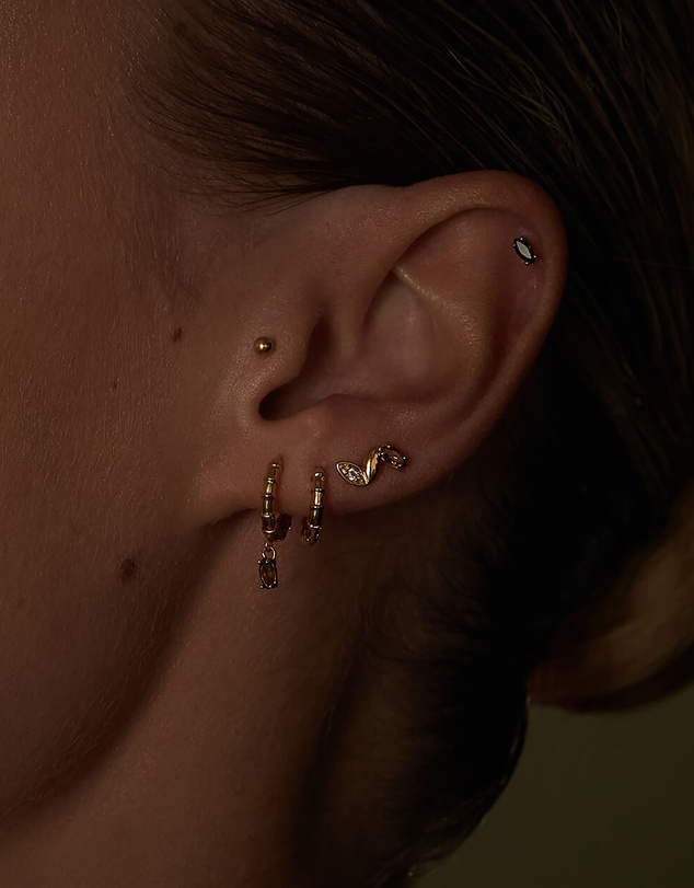 Kirstin Ash - Deco Smokey Quartz Hoops
