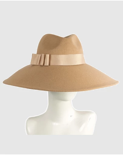 Max Alexander - Wide Brim Beige Winter Hat