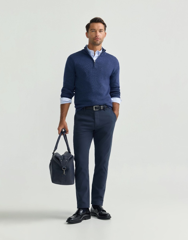 Oxford - Robert Zip Neck Knit Pullover
