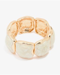 Lovisa - Gold White Marbled Organic Stretch Bracelet
