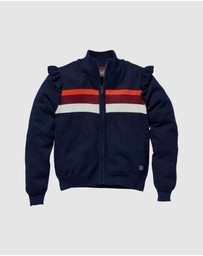 Quapi - Keona Zip Cardigan with Ruffles - Kids-Teens