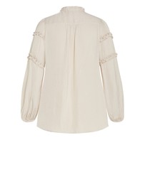 City Chic - Plus size Drama Queen Long Sleeve Shirt - porcelain