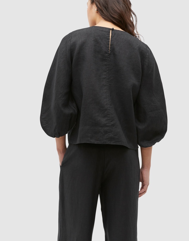 Seed Heritage - Core Linen Balloon Sleeve Top
