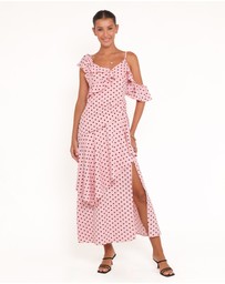 Petal & Pup - Adelina Maxi Dress - Pink Polka Dot