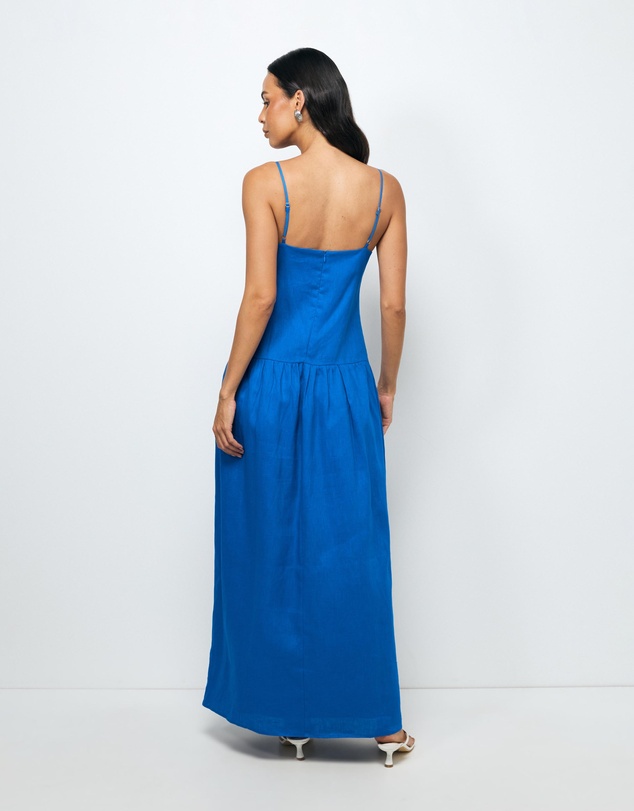 AERE - Bree V Neck Linen Maxi Dress