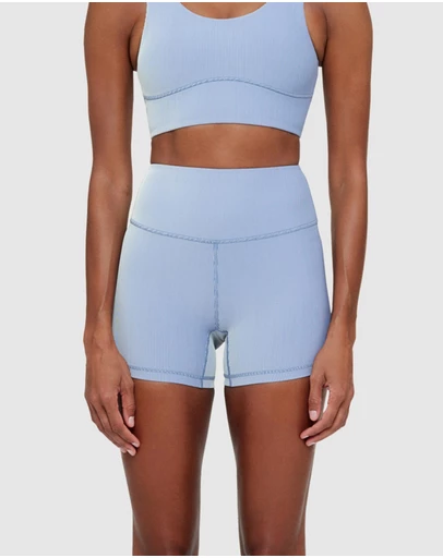 Zulu & Zephyr - Stripe Rib 4 Inch Bike Shorts