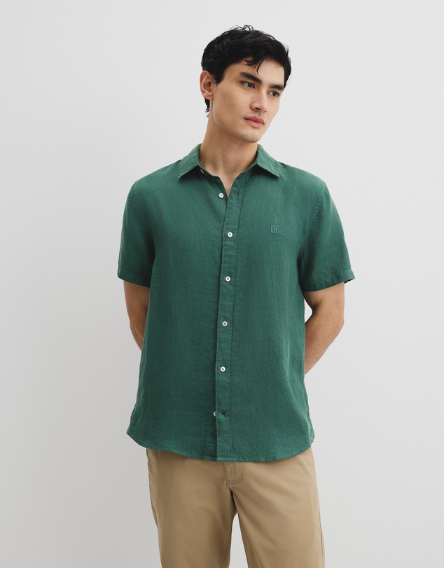 Country Road - Organically Grown Linen Regular Fit Short Sleeve Shirt