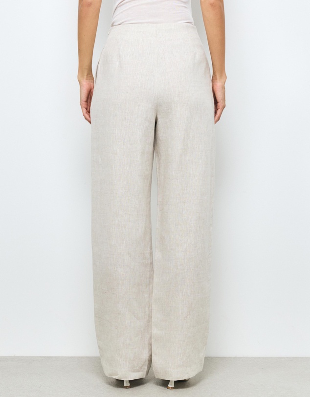 AERE - Elodie Clean Waist Wide Leg Linen Pants
