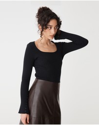 Forcast - Zahlia Square Neck Rib Knit