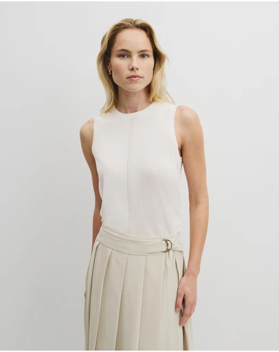 Country Road - Pointelle Detail Neck Tank