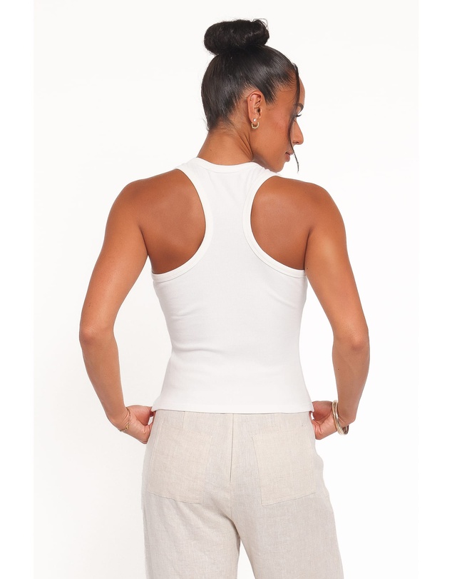 Petal & Pup - Miles Racerback Rib Knit Tank Top - White