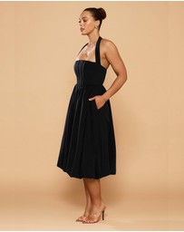 CATHERINE FERRARO - Sofia Halter Bubble Midi Dress