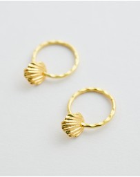 SAINT VALENTINE - Flat Shell Mini Hoops - Gold - ICONIC EXCLUSIVE