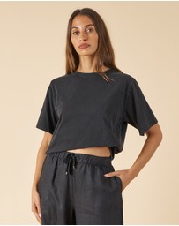 CAMIXA - Teesha Oversized Distressed Cotton T-Shirt