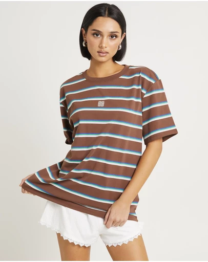 Subtitled - Malia Stripe Oversized T-Shirt