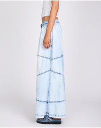 ONE TEASPOON - Daddios Low Waist Super Wide Leg Denim Jeans - Depeche Blue