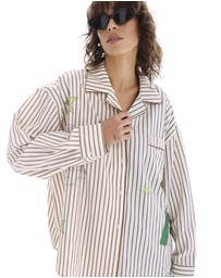 THE TALES - Half n Half Illustrated Muse Stripe Shirt