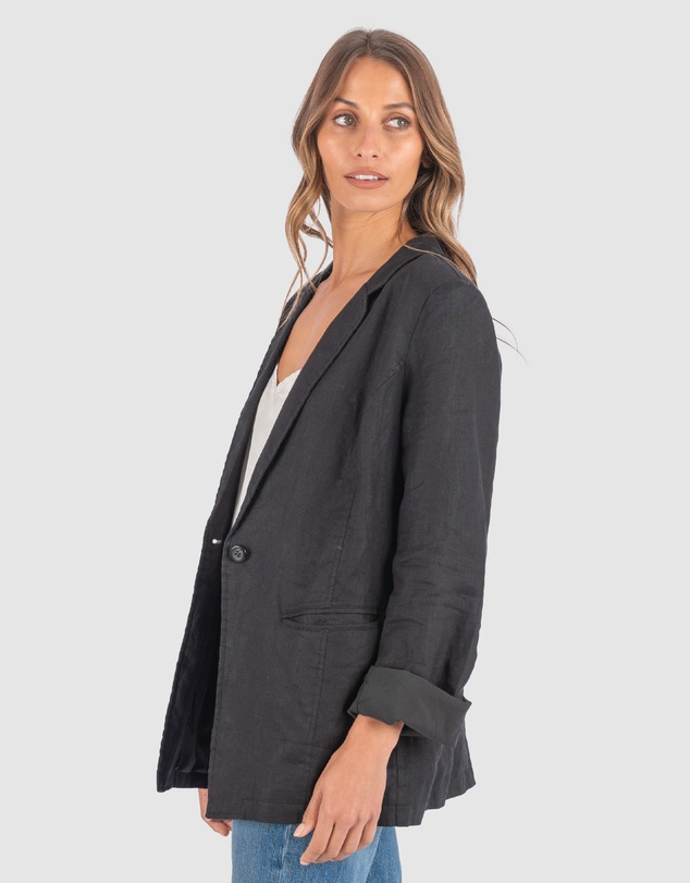 CAMIXA - Jackie Oversized Linen Blazer Jacket