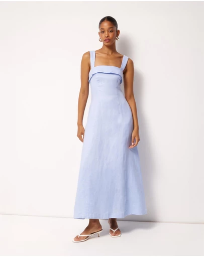 AERE - Florie Linen Midi Dress