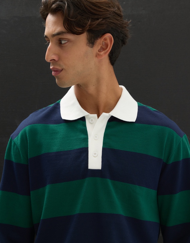 AERE - Striped Rugby Polo