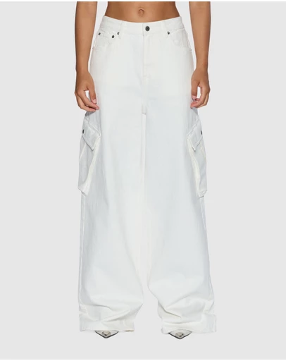 Ksubi - Baggy Jean Cargo Ecru