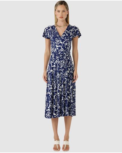 Navy White Floral