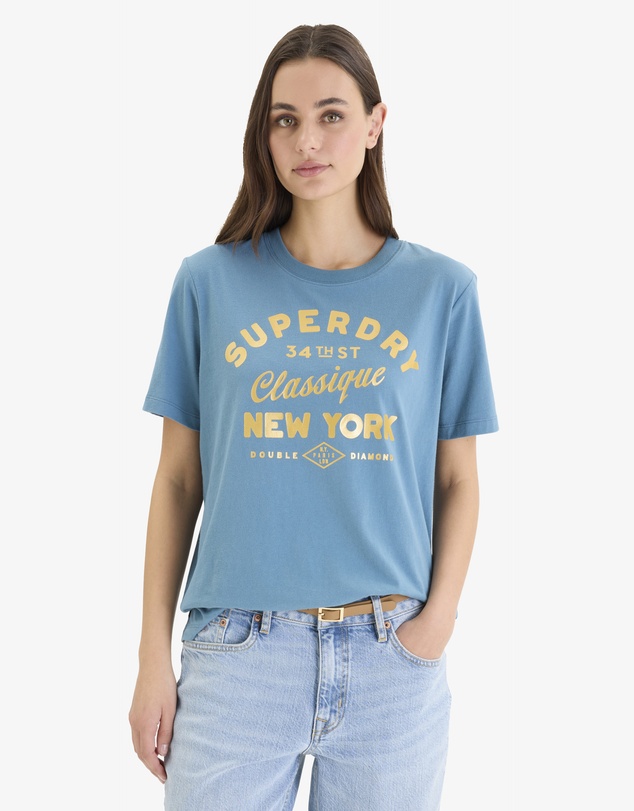 Superdry - Luxe Metallic Logo Relaxed Tee