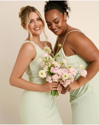 Six Stories - Cowl Front Asymmetrical Chiffon Bridesmaid Dress