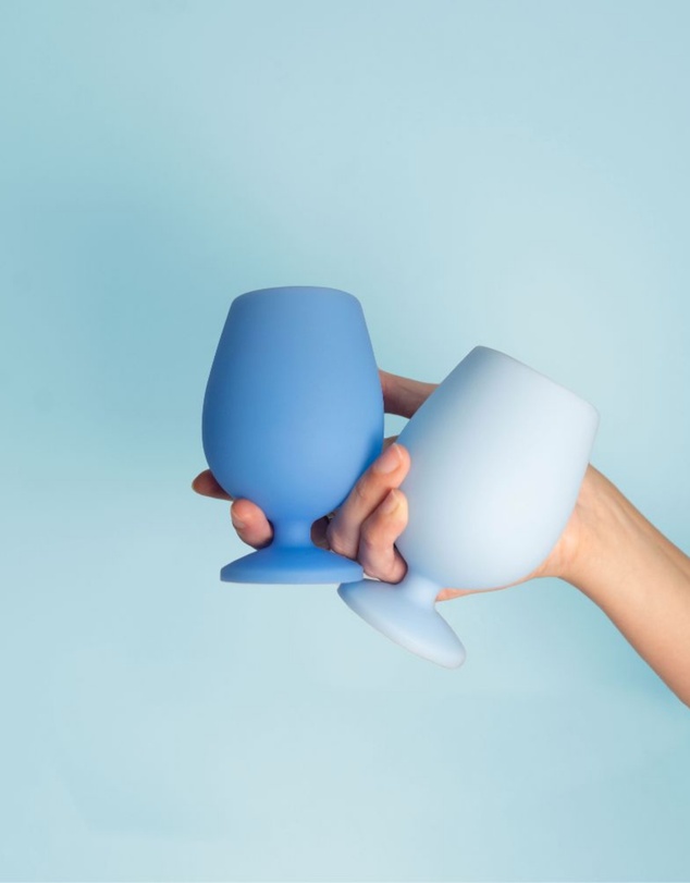 porter green - stemm silicone unbreakable wine glasses
