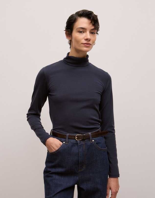 Trenery - Soft Rib Rollneck in Night Sky