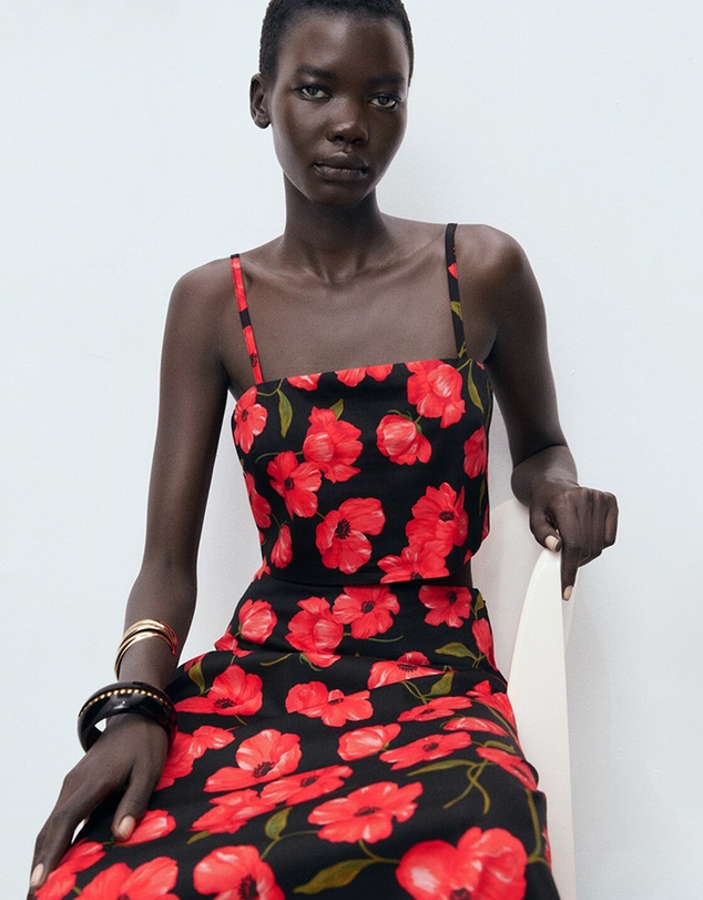 M.N.G - Floral-Print Flared Skirt