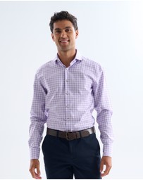 3 Wise Men - 3 Wise Men New York Purple Check Shirt