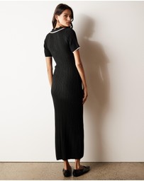 Atmos&Here - Olaria Contrast Knit Midi Dress