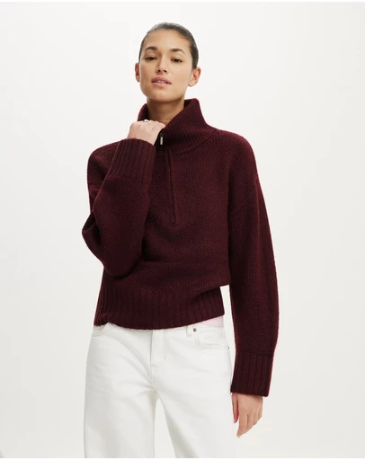 Cotton On - Luxe Funnel Zip Pullover