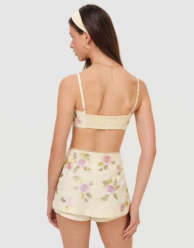 For Love & Lemons - Ribbon Flowers Top