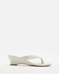 AERE - Leather Thong Wedge Heels