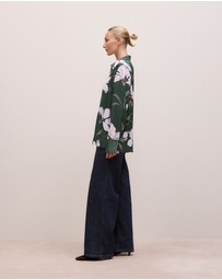 Trenery - Wilda Satin Shirt in Forest