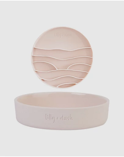 Lilly + Dash - Cat Food Water Bowl & Insert Combo