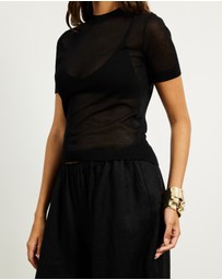 Minima Esenciales - Nixi Semi Sheer Knitted Top