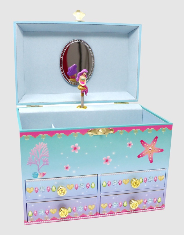 Pink Poppy - Shimmering Mermaid Medium Musical Jewellery Box