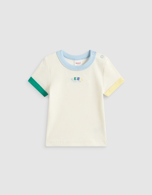 Seed Heritage - Colourblock Rib Logo Tee