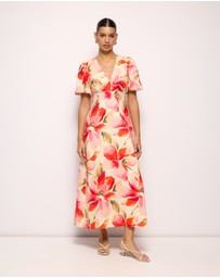 AERE - Tessa Linen Midi Dress