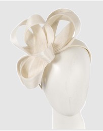 Fillies Collection - Cream Abaca Loops Racing Fascinator