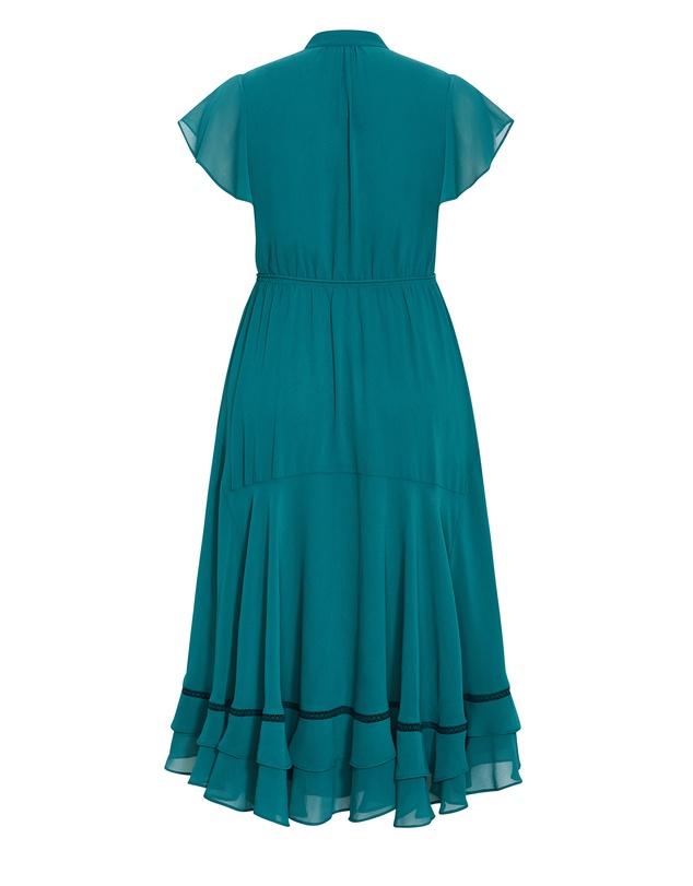 City Chic - Plus size Yasmine Short Sleeve Maxi Dress - emerald
