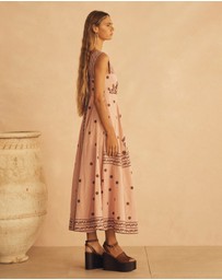 AUR OCEA - Embroidered Empire Maxi Dress