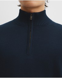 Country Road - Australian Good Earth Cotton Half Zip Knit