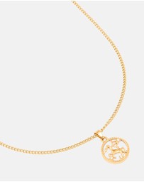 Lovisa - Waterproof Gold Plated Stainless Steel Sagittarius Circle  Zodiac Sign Necklace