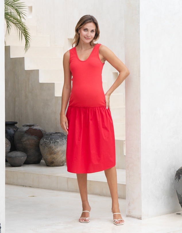 Soon Maternity - Contrast Midi Dress